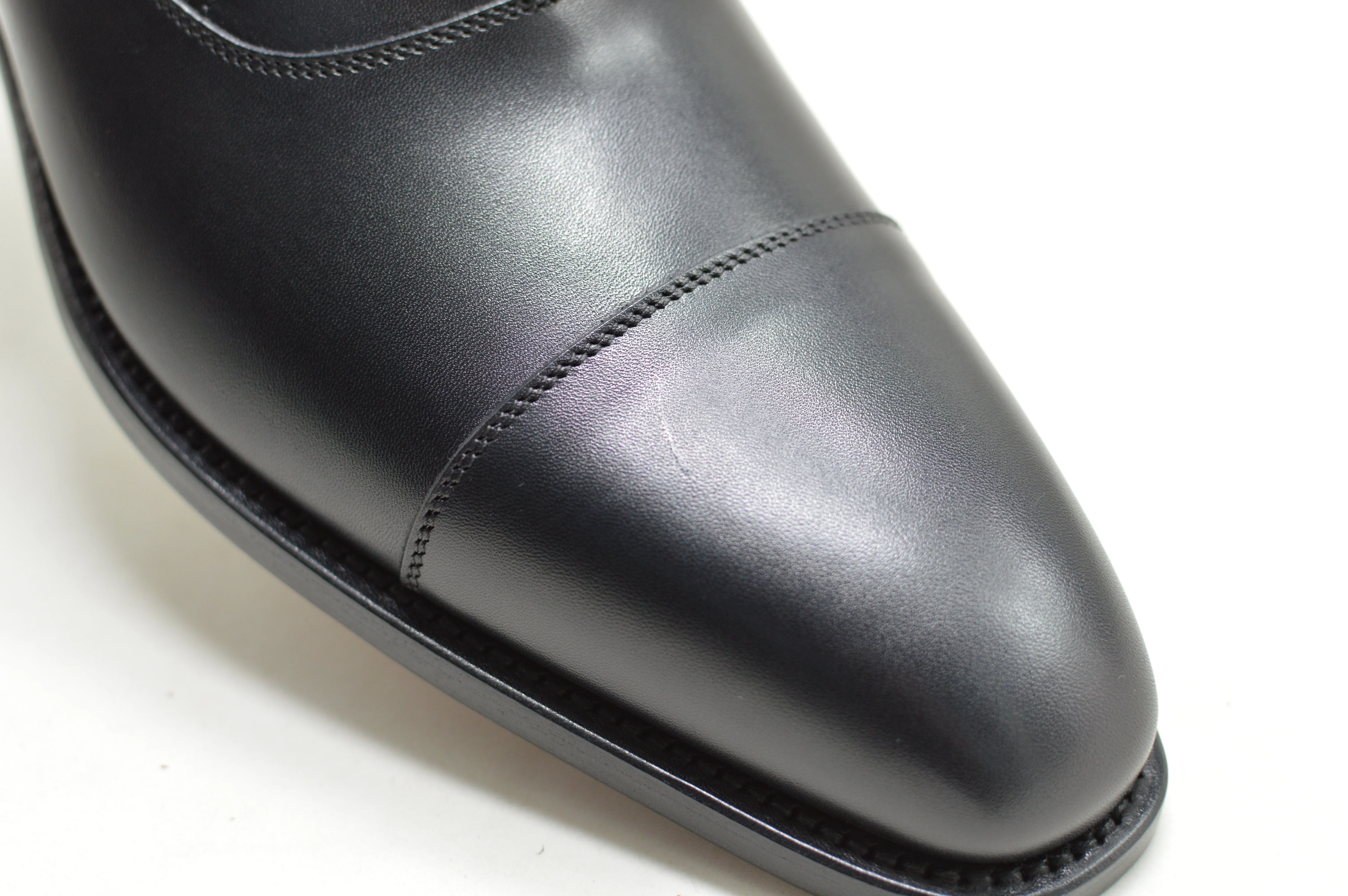 FACTORY SECOND Berwick 1707 Straight Cap Oxford (2428) - Black Boxcalf - Image 13