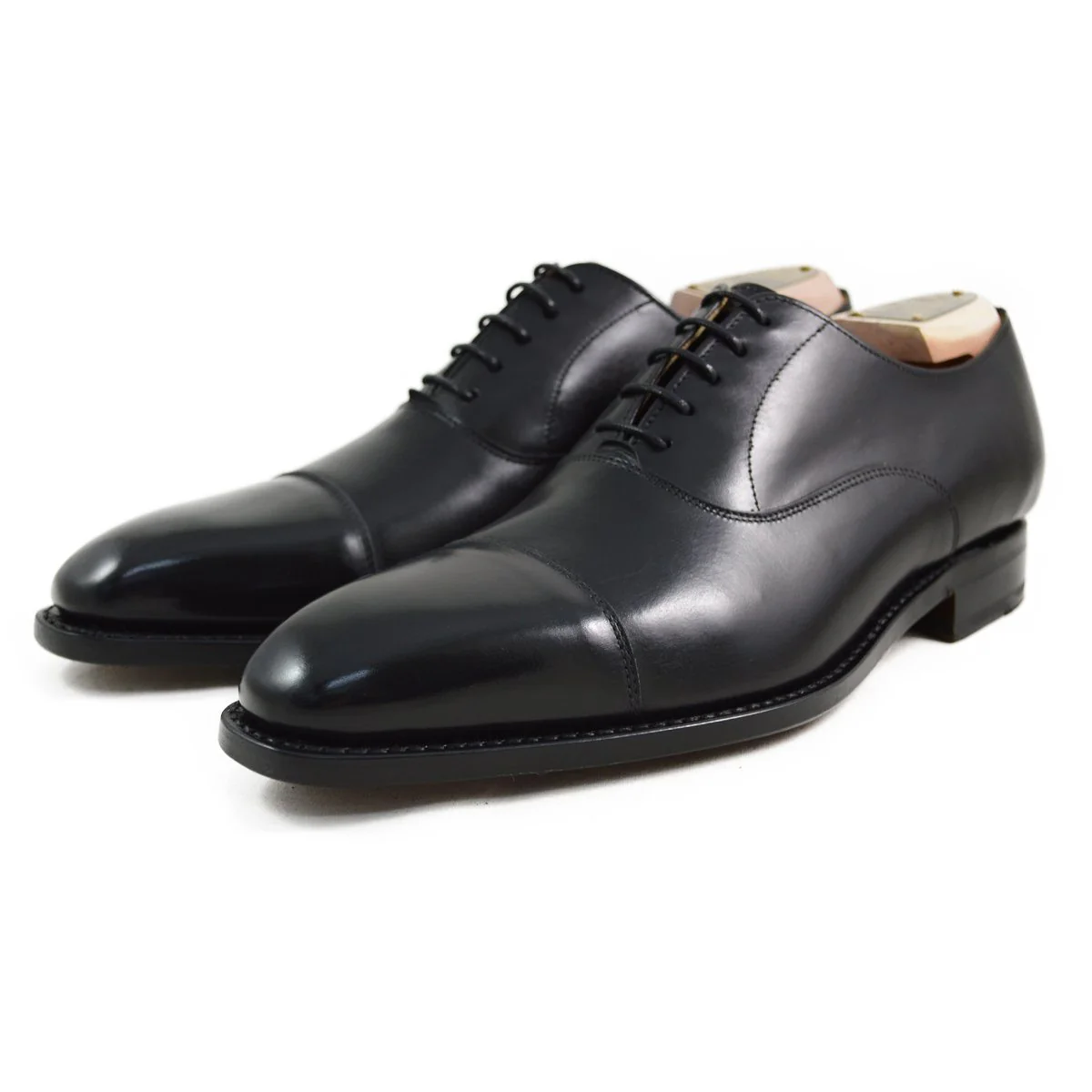 FACTORY SECOND Berwick 1707 Straight Cap Oxford (2428) - Black Boxcalf - Image 3
