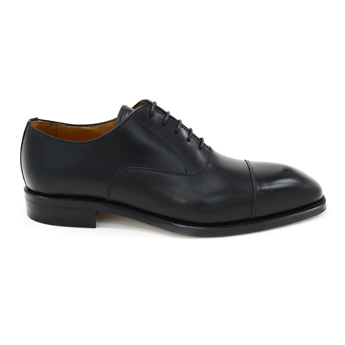 FACTORY SECOND Berwick 1707 Straight Cap Oxford (5217) - Black Boxcalf