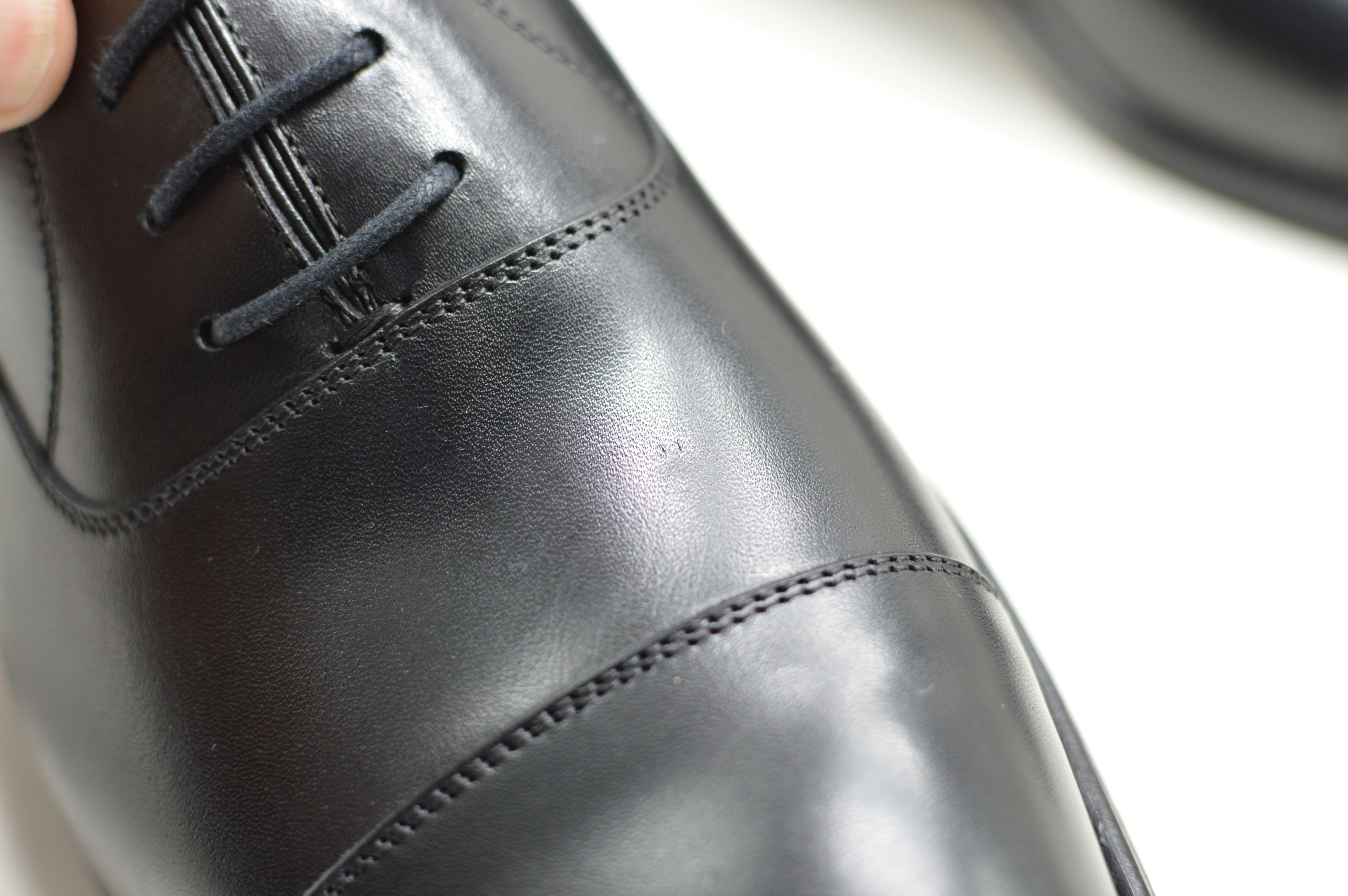 FACTORY SECOND Berwick 1707 Straight Cap Oxford (5217) - Black Boxcalf - Image 11