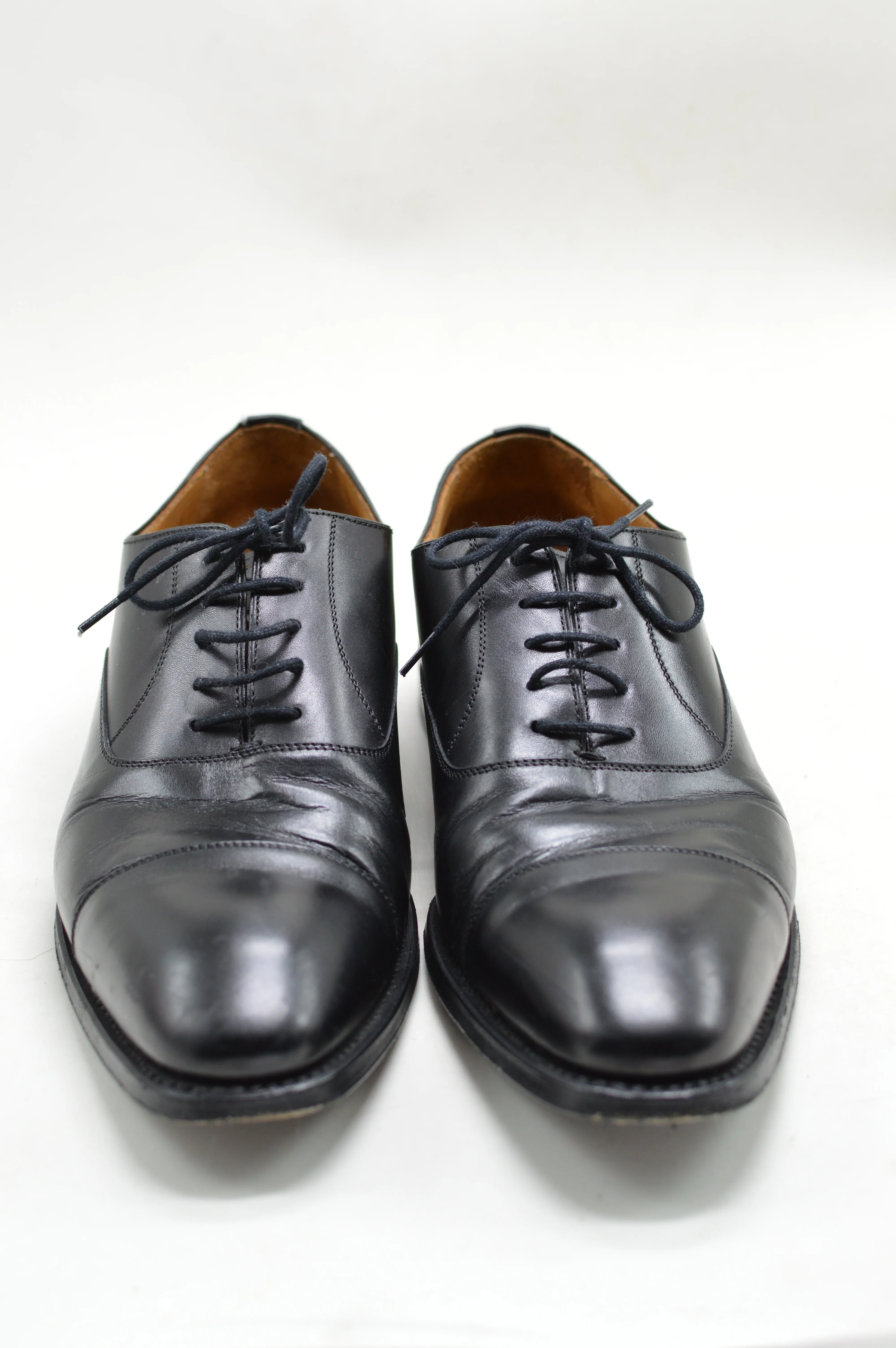 FACTORY SECOND Berwick 1707 Straight Cap Oxford (5217) - Black Boxcalf - Image 14