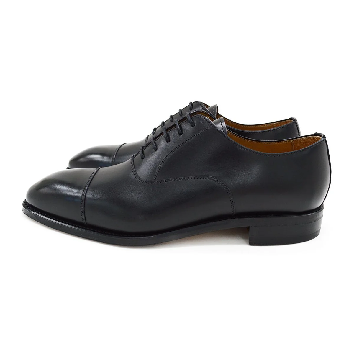 FACTORY SECOND Berwick 1707 Straight Cap Oxford (5217) - Black Boxcalf - Image 5
