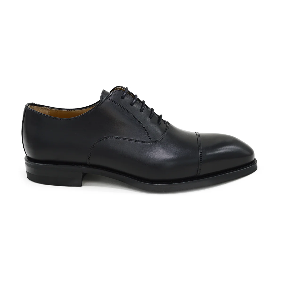 FACTORY SECOND Berwick 1707 Straight Cap Oxford (5217) - Black Boxcalf (Dainite)