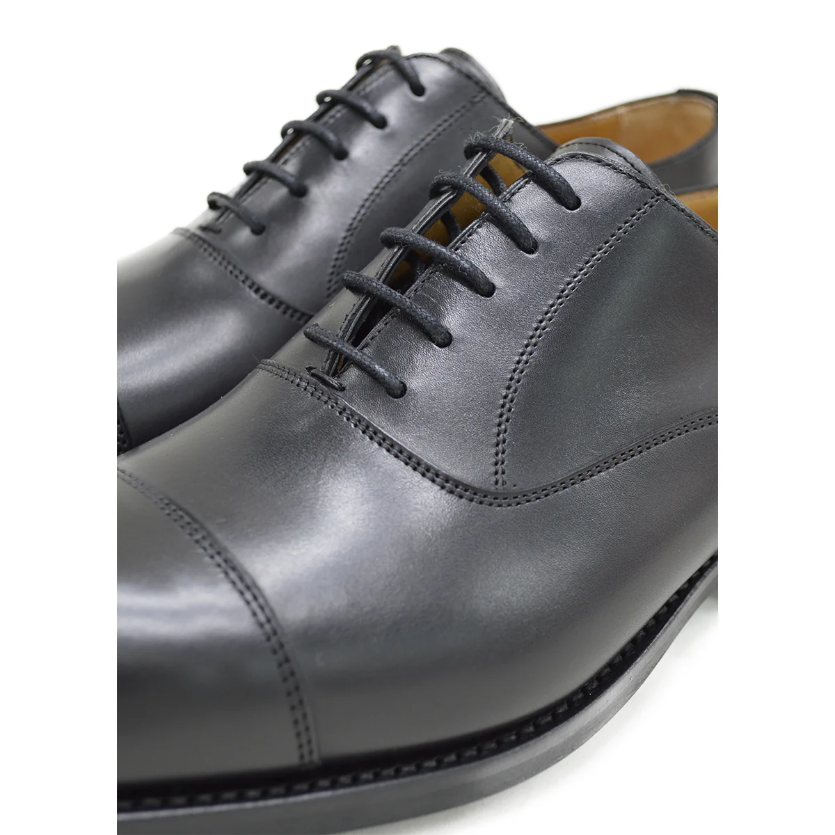 FACTORY SECOND Berwick 1707 Straight Cap Oxford (5217) - Black Boxcalf (Dainite) - Image 4
