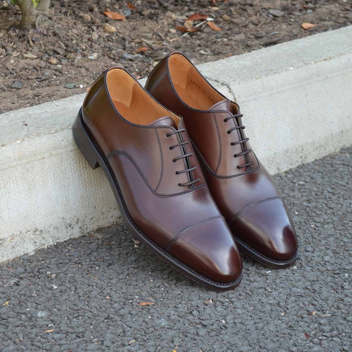 FACTORY SECOND Berwick 1707 Straight Cap Oxford (5217) Dark Brown - Image 11