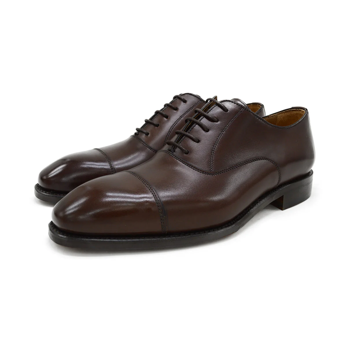 FACTORY SECOND Berwick 1707 Straight Cap Oxford (5217) Dark Brown - Image 3