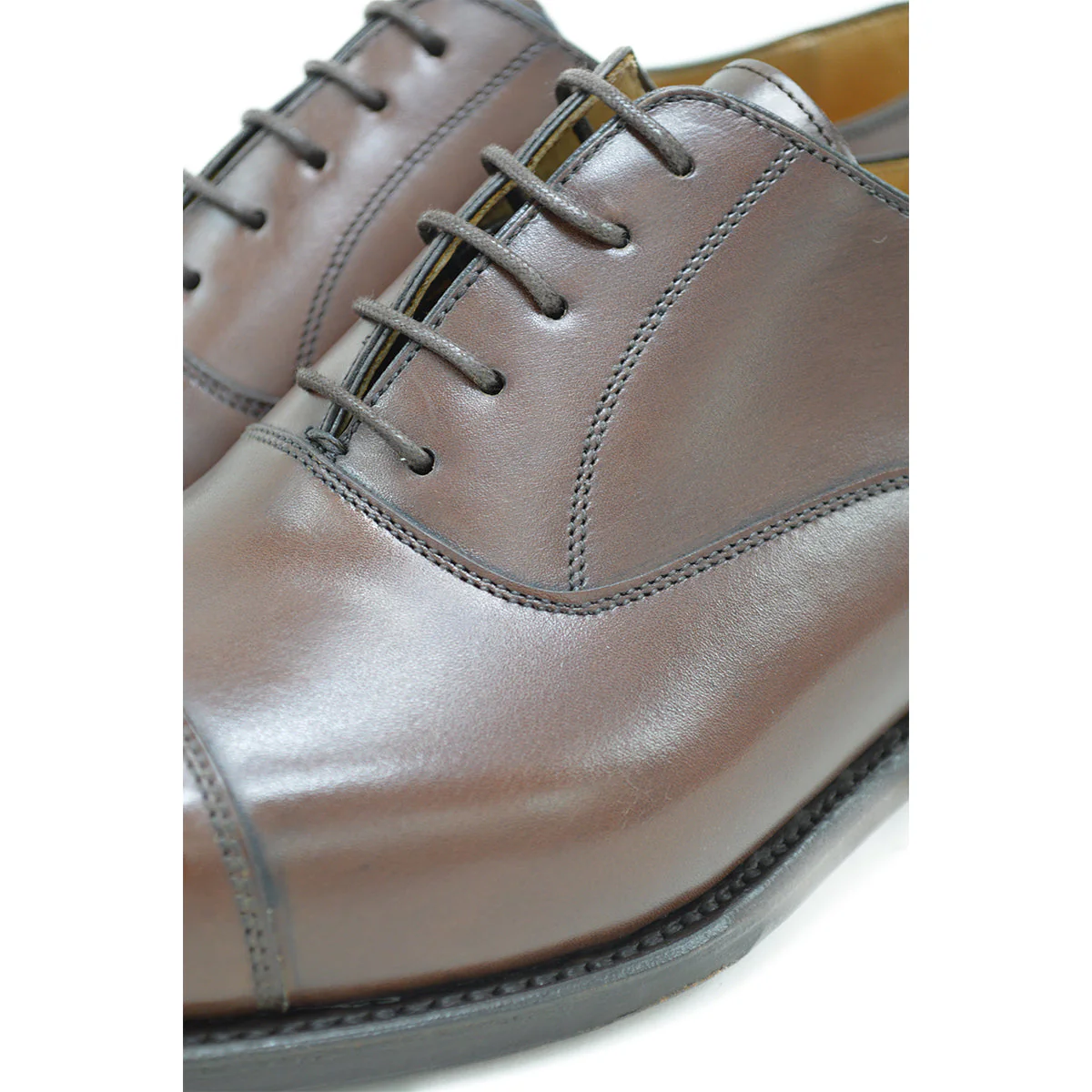FACTORY SECOND Berwick 1707 Straight Cap Oxford (5217) Dark Brown - Image 4