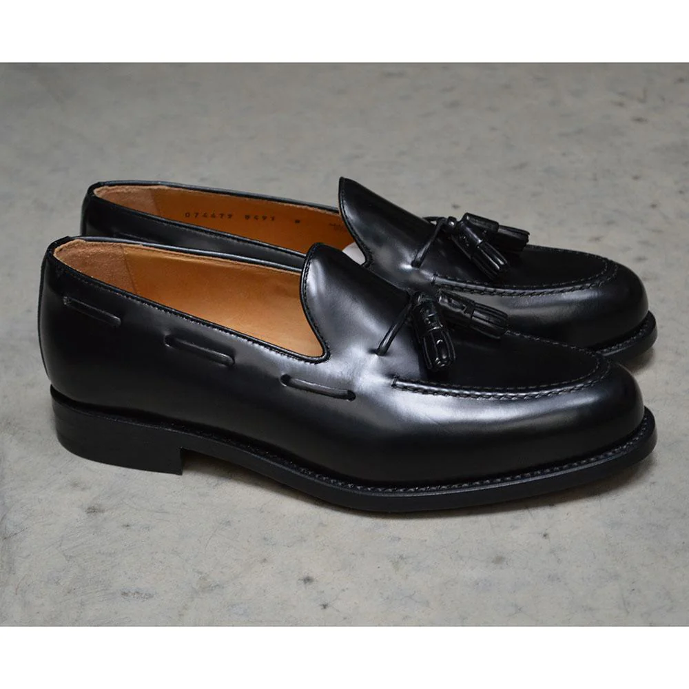 FACTORY SECOND Berwick 1707 Tasselled Slip On (8491) - Black Rois - Image 8