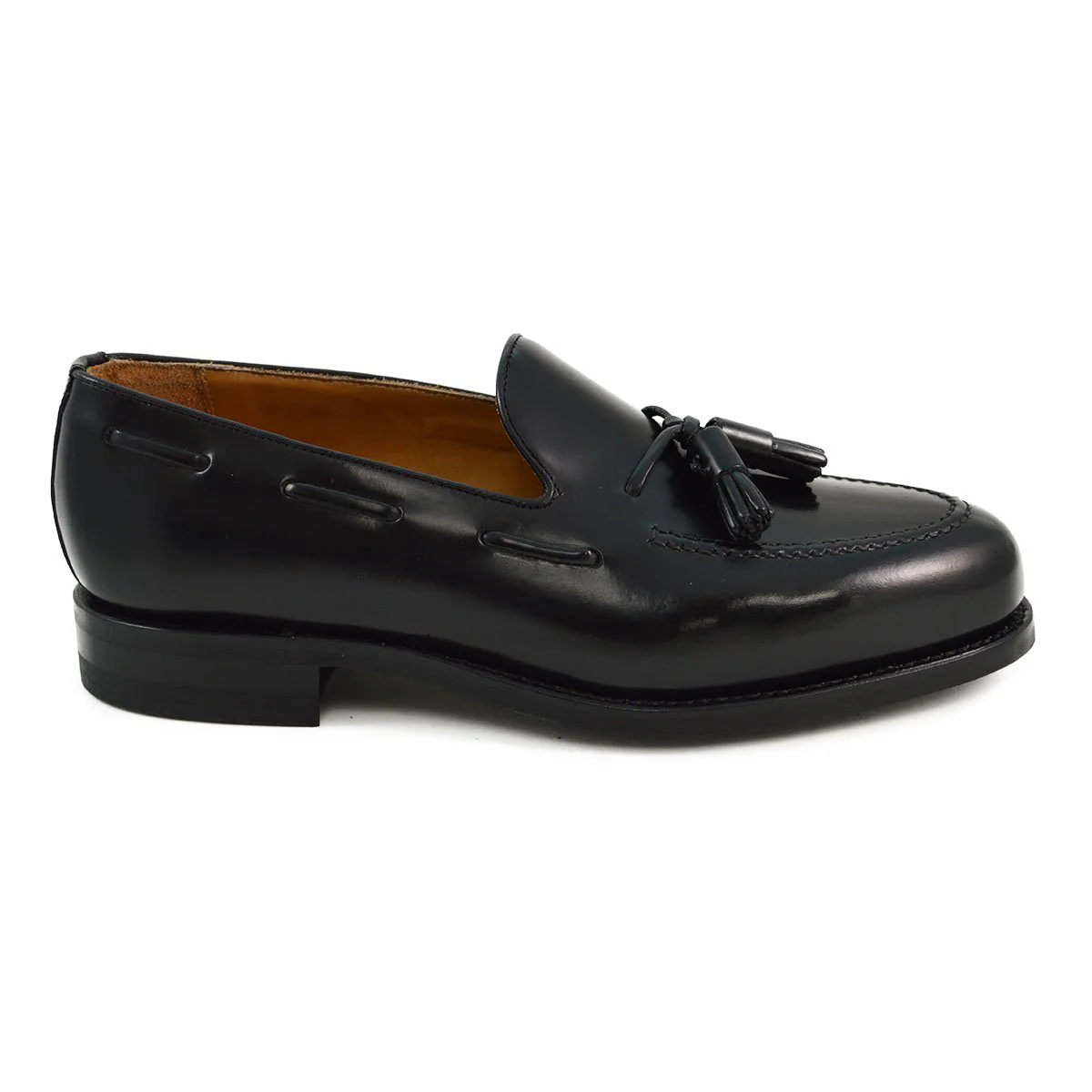 FACTORY SECOND Berwick 1707 Tasselled Slip On (8491) - Black Rois Dainite
