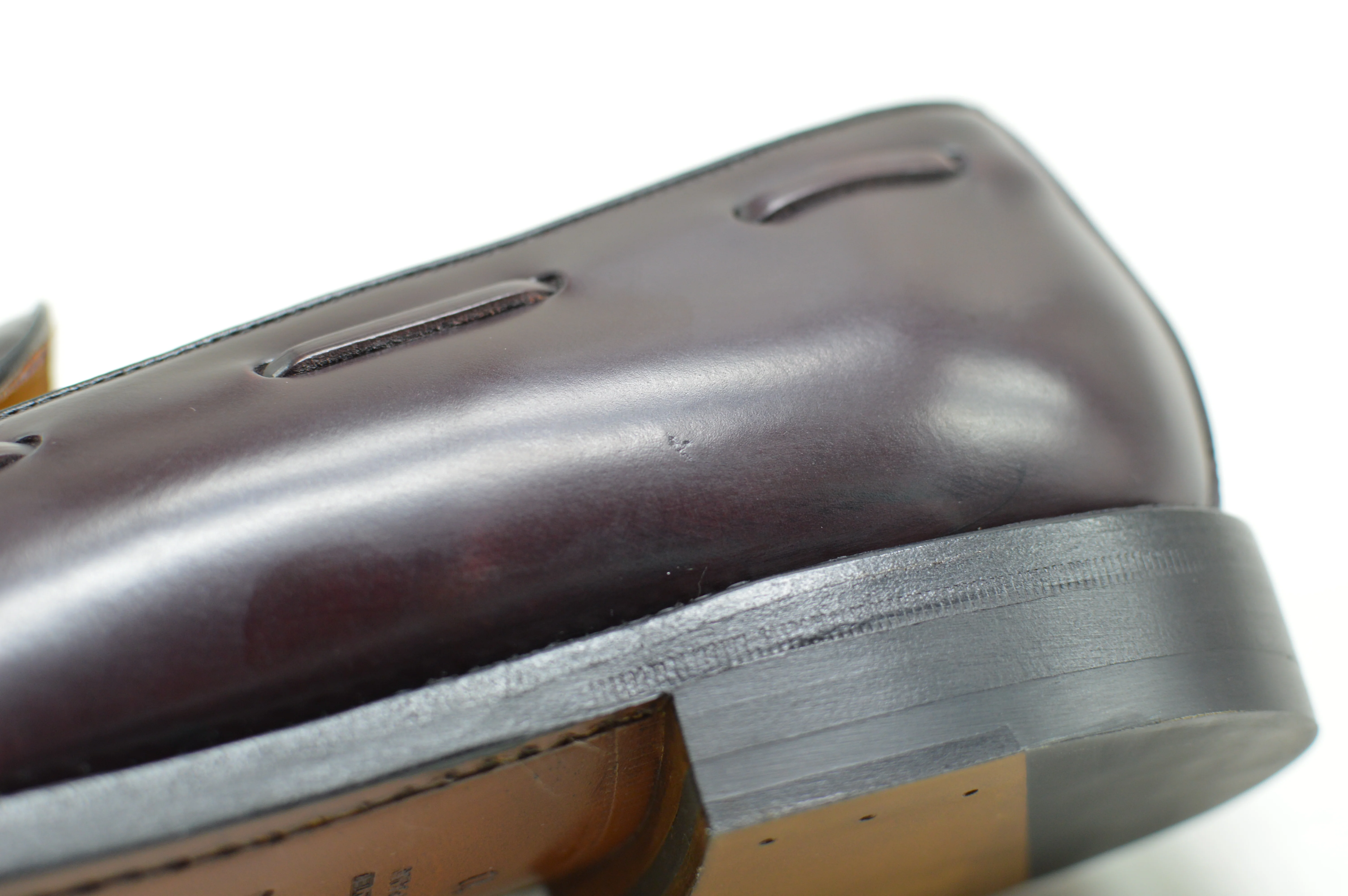 FACTORY SECOND Berwick 1707 Tasselled Slip On (8491) Burgundy Hi Shine - Image 13