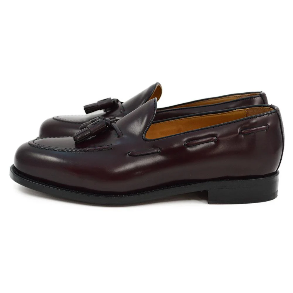 FACTORY SECOND Berwick 1707 Tasselled Slip On (8491) Burgundy Hi Shine - Image 5