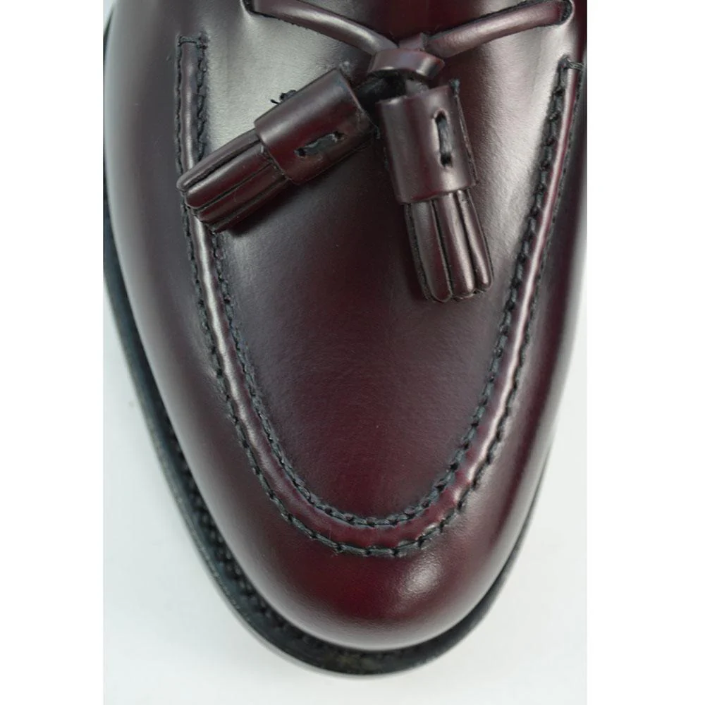 FACTORY SECOND Berwick 1707 Tasselled Slip On (8491) Burgundy Hi Shine - Image 7