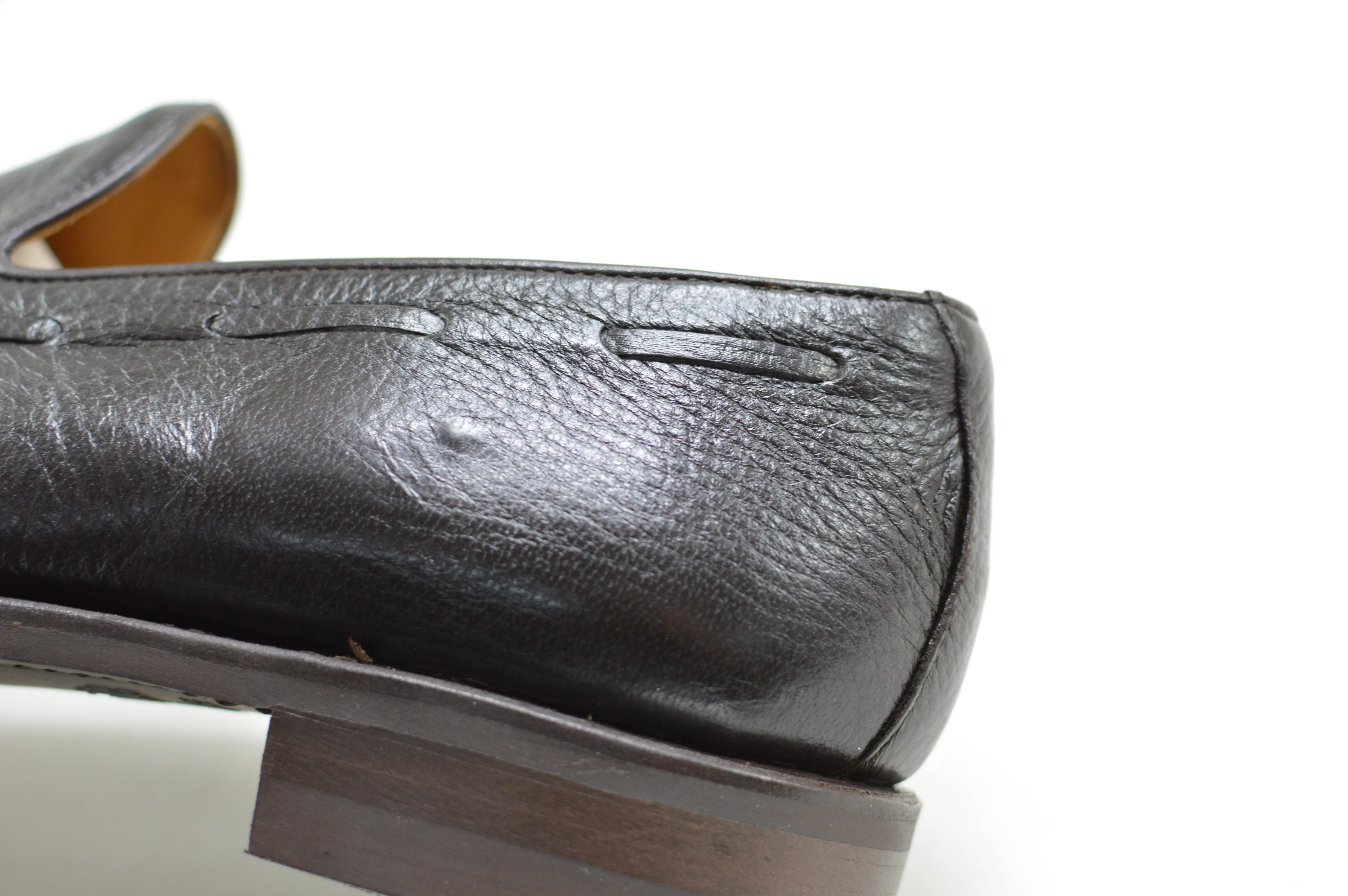 FACTORY SECOND Berwick 1707 Tasselled Slip On (8491) Dark Brown Deerskin - Image 12