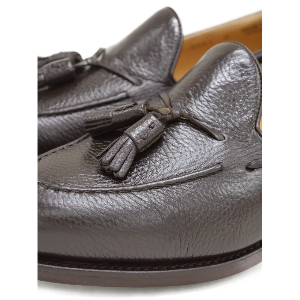 FACTORY SECOND Berwick 1707 Tasselled Slip On (8491) Dark Brown Deerskin - Image 4