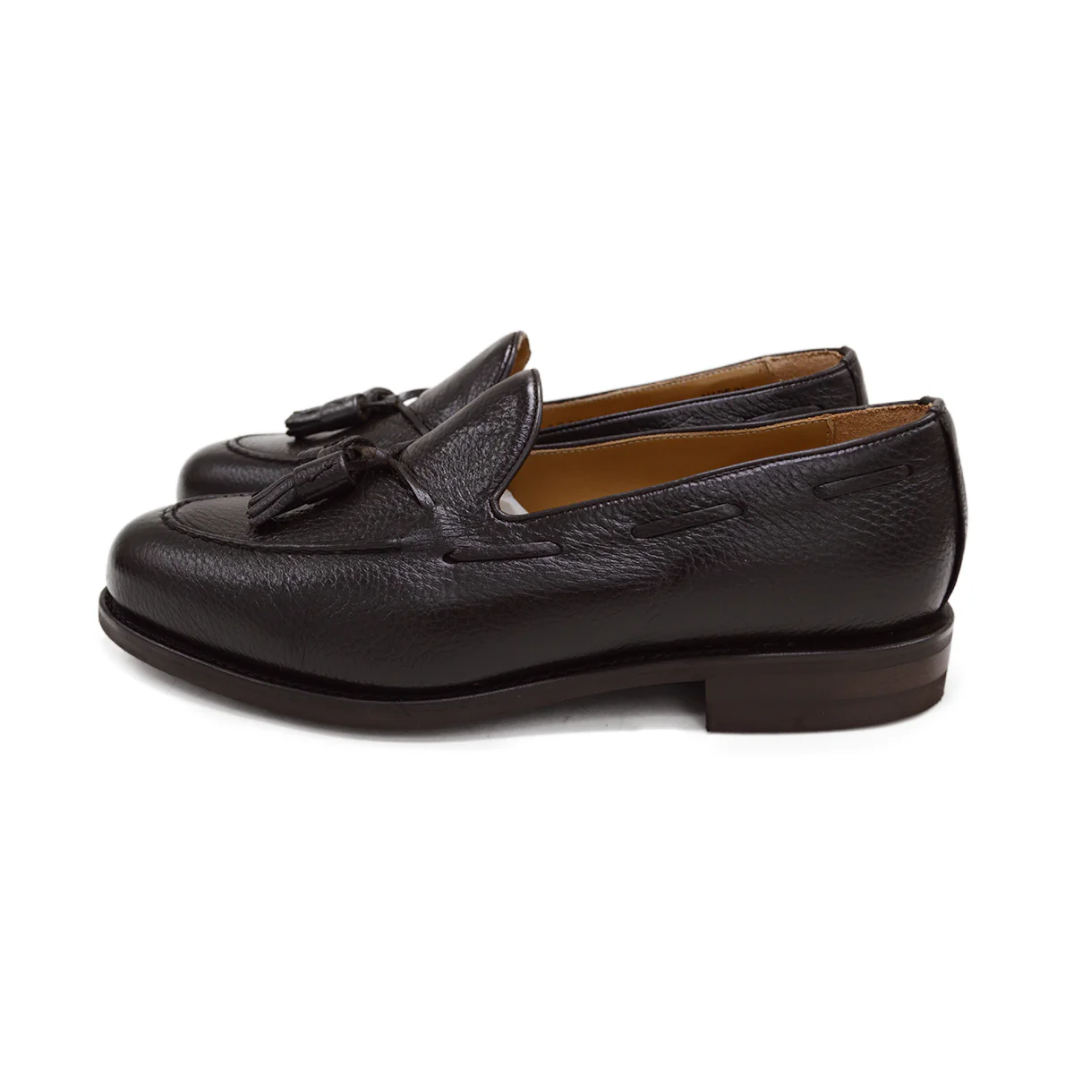 FACTORY SECOND Berwick 1707 Tasselled Slip On (8491) Dark Brown Deerskin - Image 5