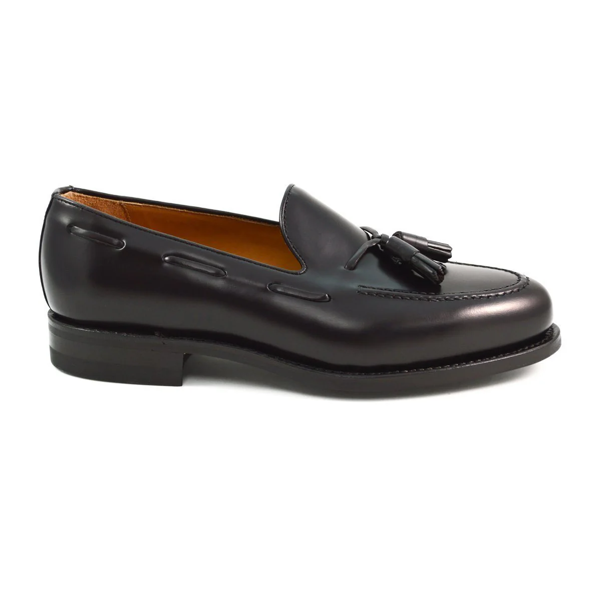 FACTORY SECOND Berwick 1707 Tasselled Slip On (8491) Dark Brown Hi Shine (Dainite)