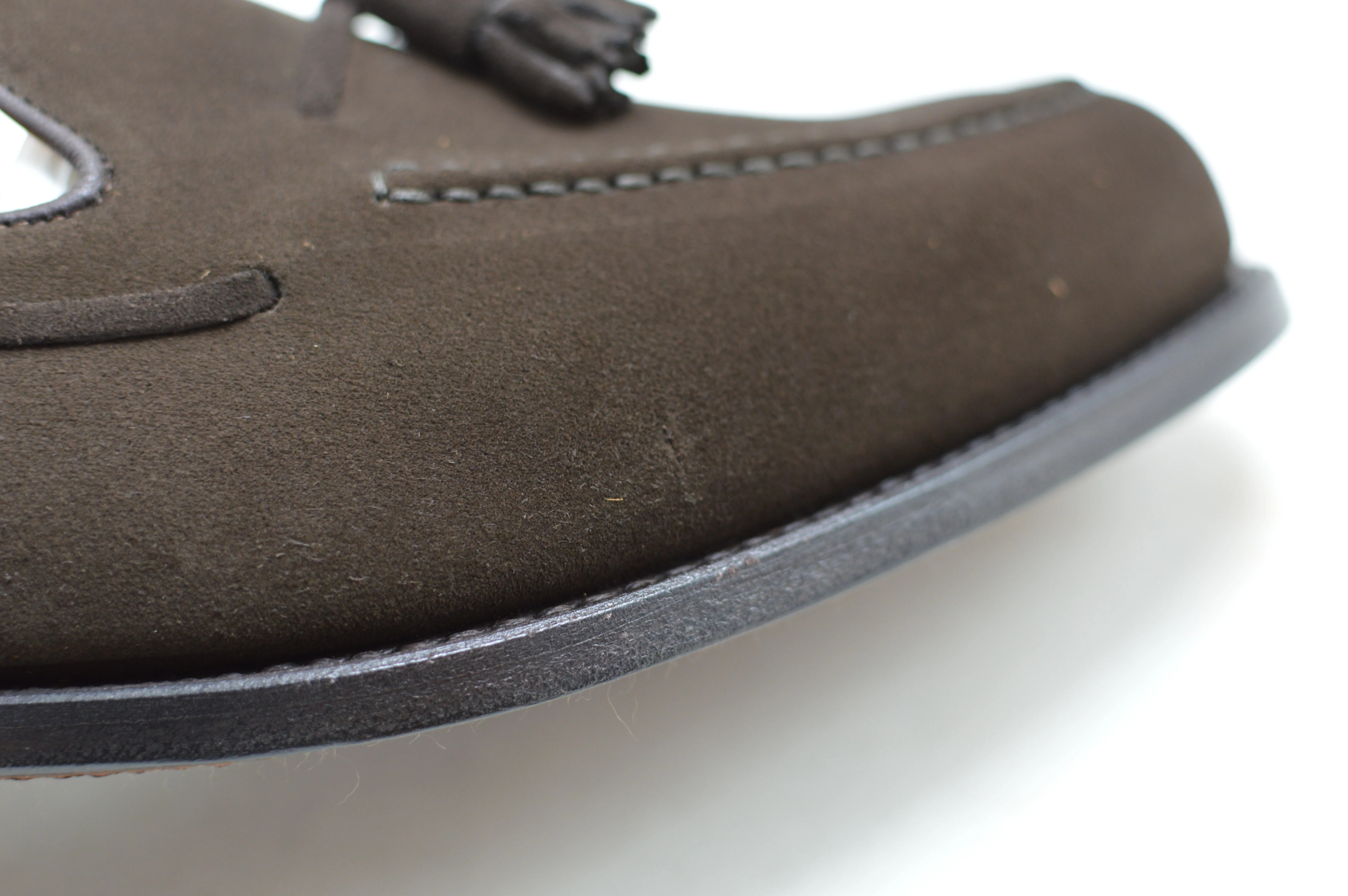 FACTORY SECOND Berwick 1707 Tasselled Slip On (8491) - Dark Brown Suede - Image 12