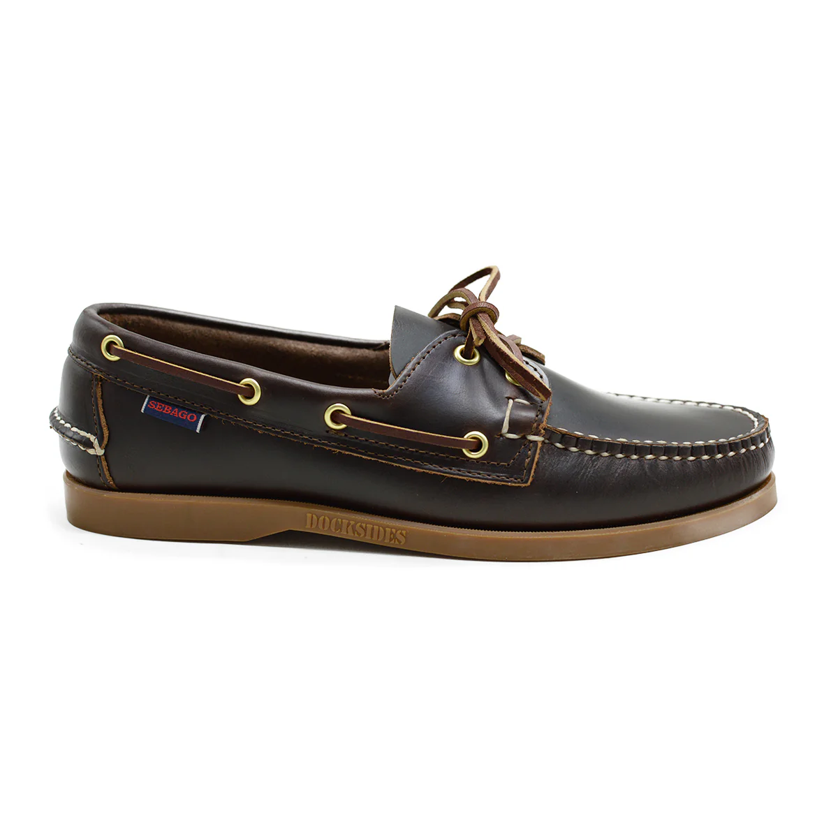 Sebago Dockside Leather Boat Shoe Made in USA - Brown Gum