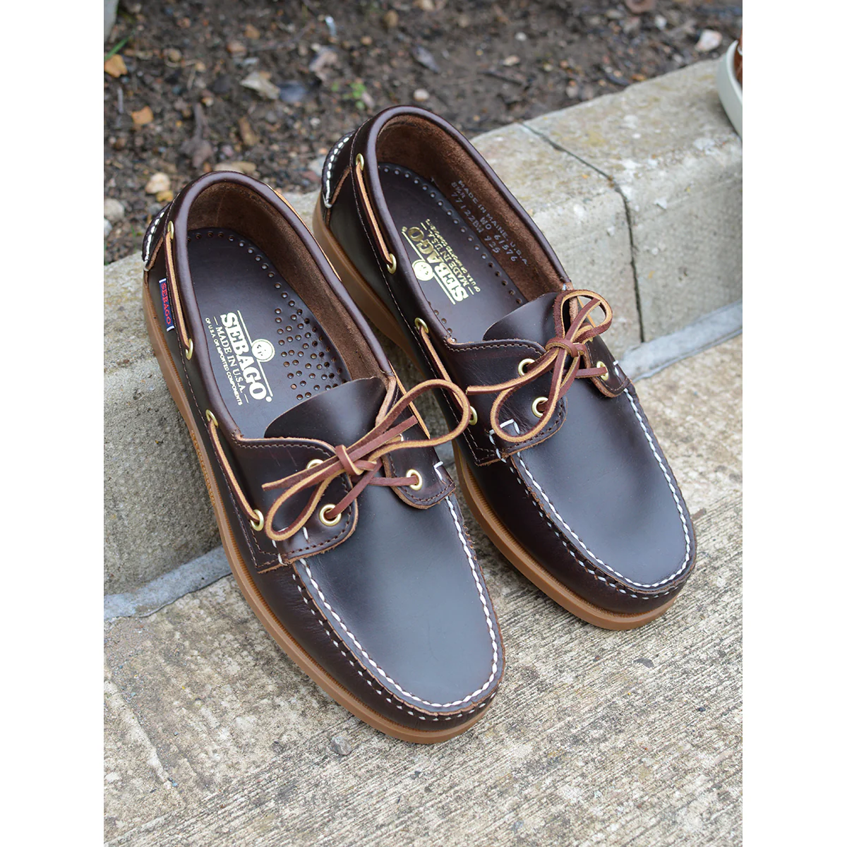 Sebago Dockside Leather Boat Shoe Made in USA - Brown Gum - Image 12