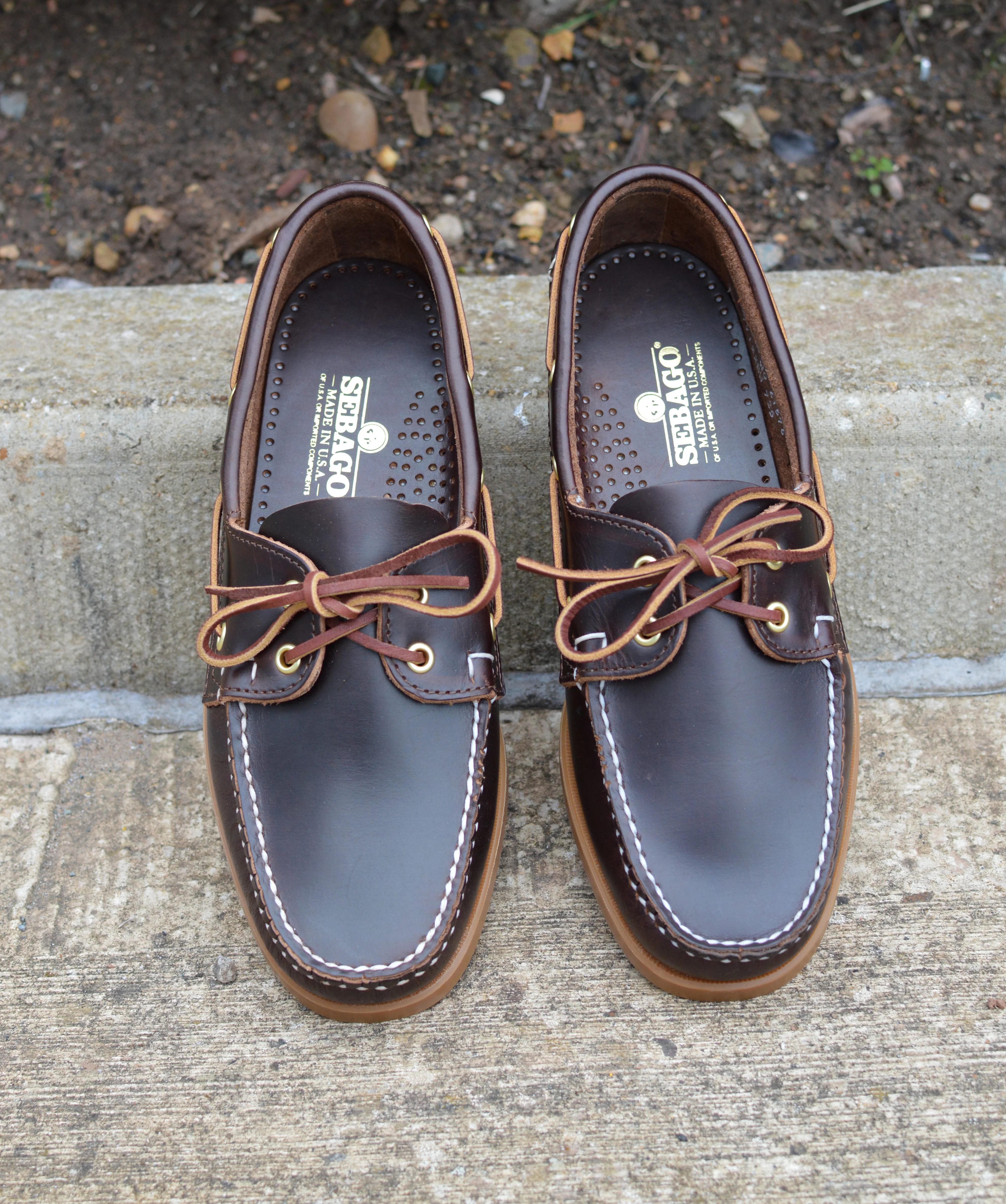 Sebago Dockside Leather Boat Shoe Made in USA - Brown Gum - Image 13