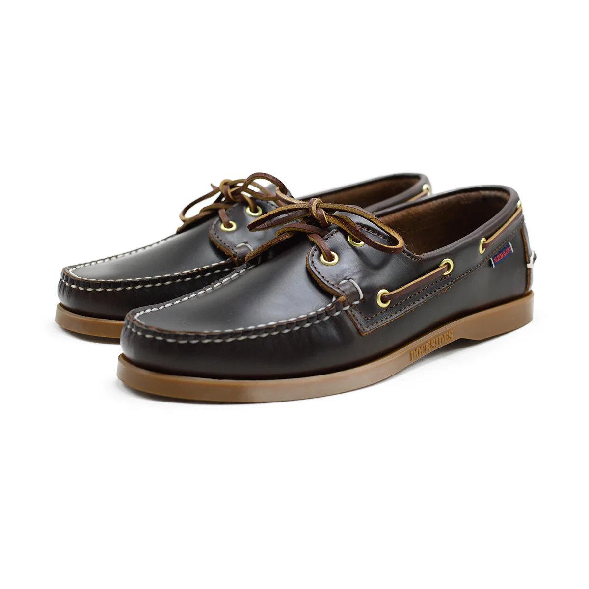 Sebago Dockside Leather Boat Shoe Made in USA - Brown Gum - Image 3