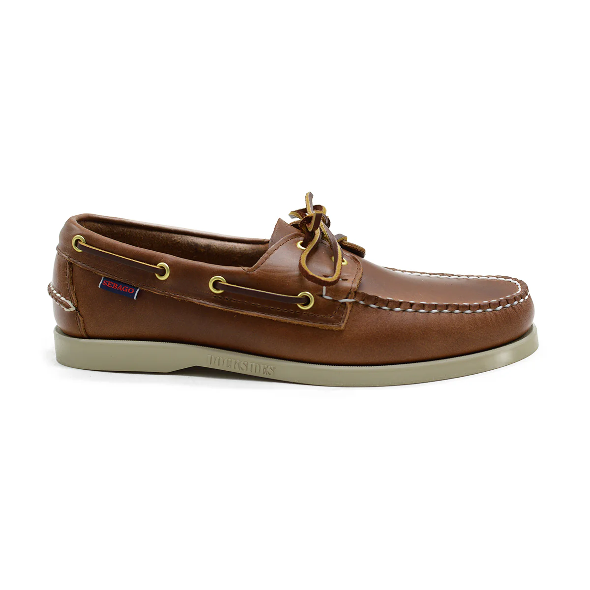 Sebago Dockside Leather Boat Shoe Made in USA - Brown Tan