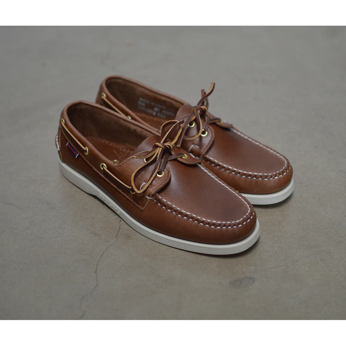 Sebago Dockside Leather Boat Shoe Made in USA - Brown Tan - Image 10