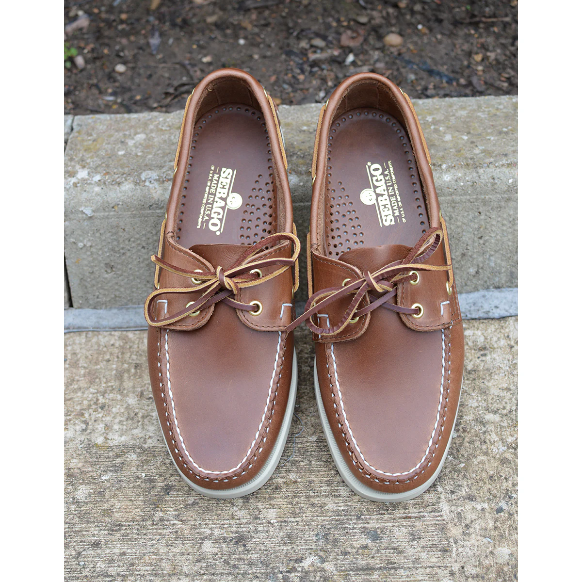 Sebago Dockside Leather Boat Shoe Made in USA - Brown Tan - Image 12