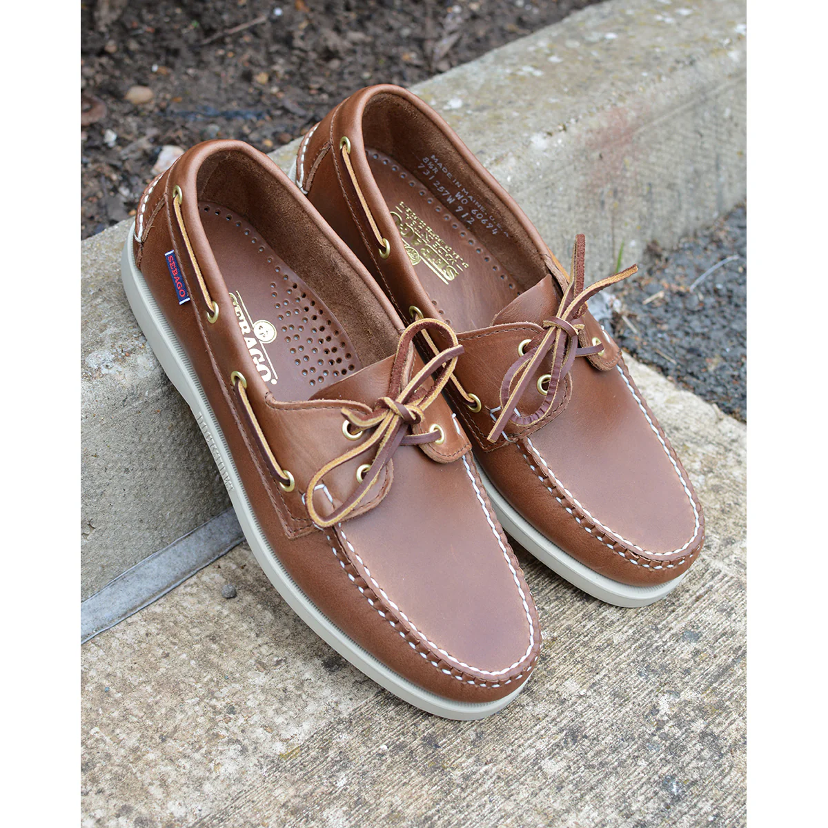 Sebago Dockside Leather Boat Shoe Made in USA - Brown Tan - Image 13