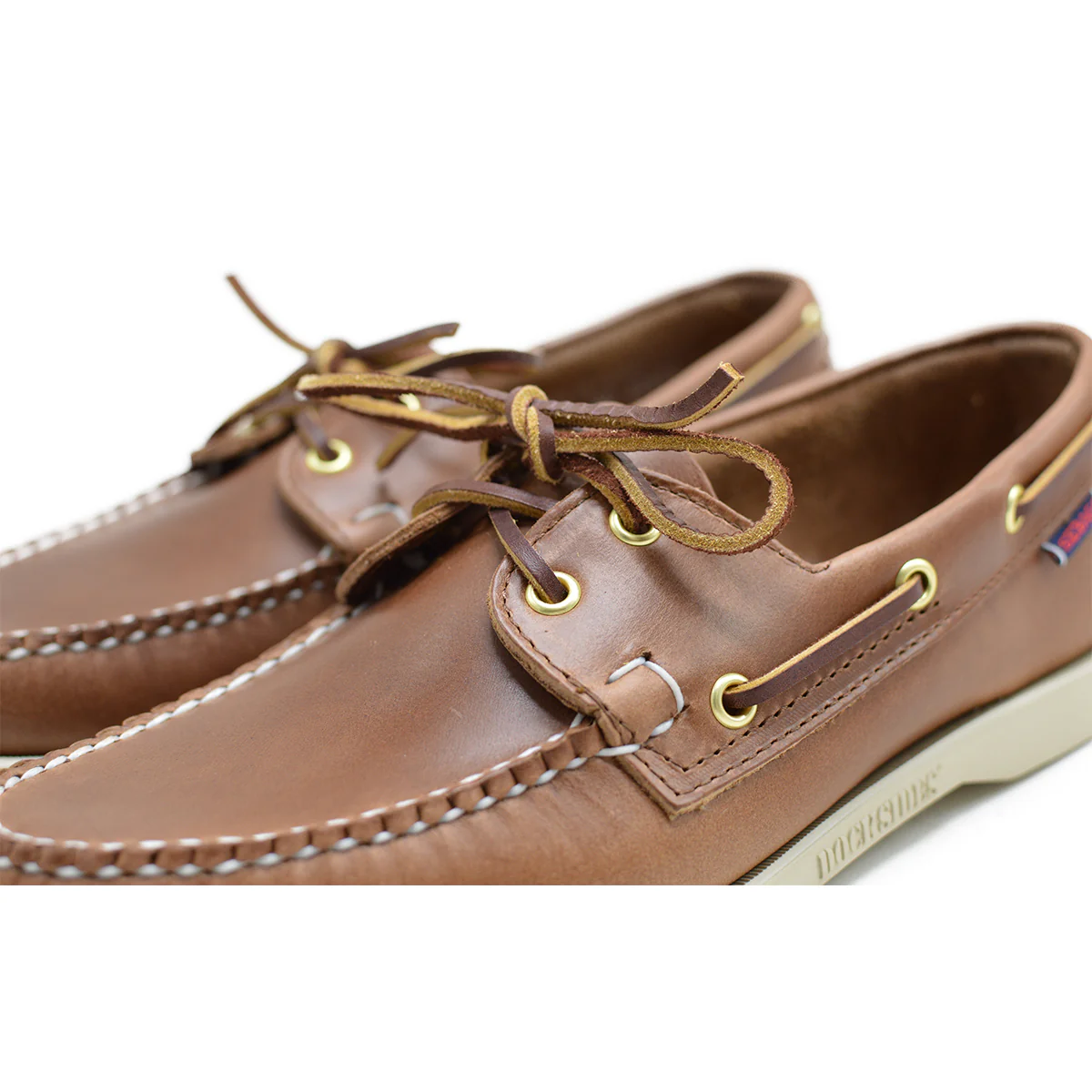 Sebago Dockside Leather Boat Shoe Made in USA - Brown Tan - Image 4