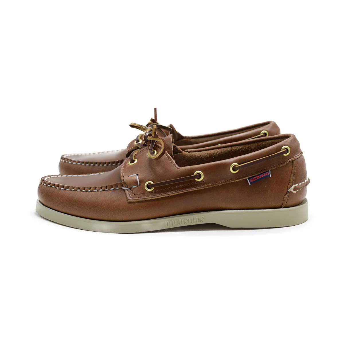 Sebago Dockside Leather Boat Shoe Made in USA - Brown Tan - Image 5