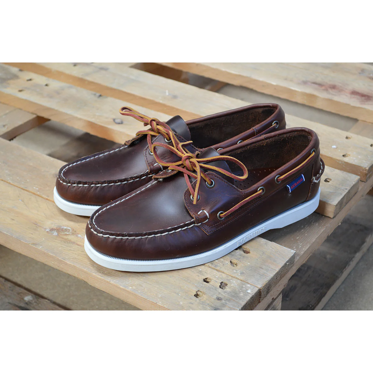 Sebago Dockside Oiled Waxy Deck Shoe - Brown - Image 9