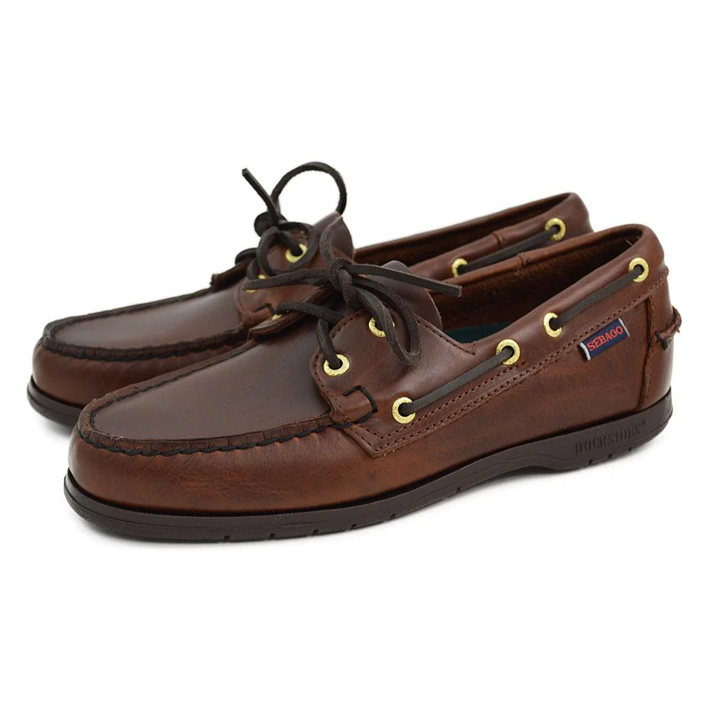 Sebago Endeavour Brown Oiled Waxy Deck Shoes - Image 3