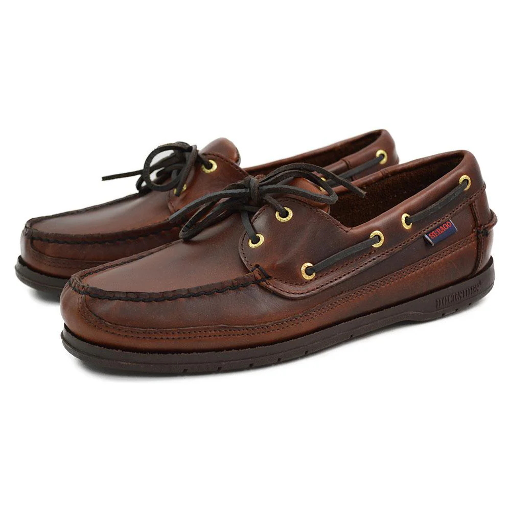 Sebago Schooner Oiled Waxy Deck Shoe - Brown Gum - Image 3