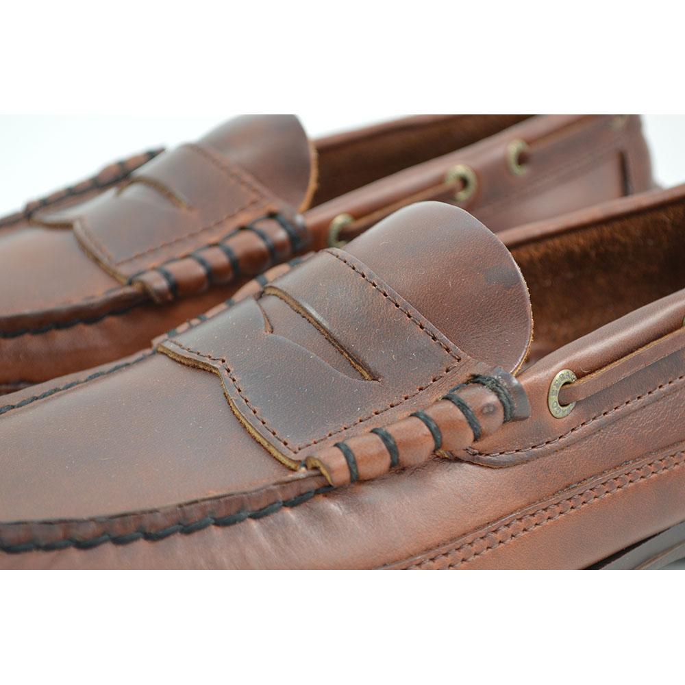 Sebago Sloop Brown Oiled Waxy Slip On Shoes - Image 7