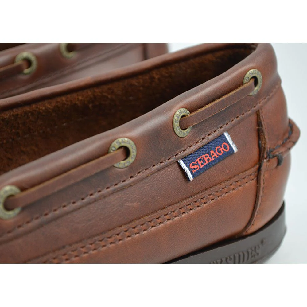 Sebago Sloop Brown Oiled Waxy Slip On Shoes - Image 8
